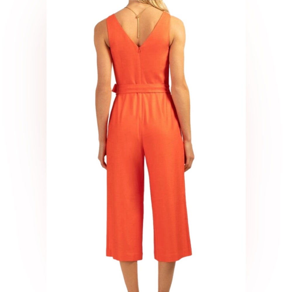 NWT Trina Turk Orange Palmetto Sleeveless Twill Jumpsuit Size 2 MSRP $398 - Picture 2 of 9